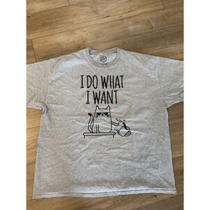D.O.M.‎ I Do what I Want Cat T-shirt Gray Size 2X